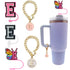 English Letter Butterfly Dust-proof Straw Cap Pendant Set for tumbler, Tumbler set Accessories